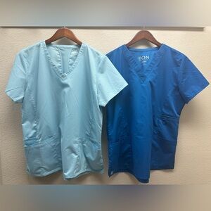 Blue and Light Blue Eon Scrub Shirts